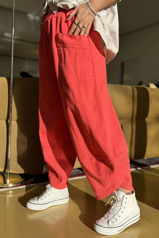 Gaberdine Shelby Barrel Pant Watermelon